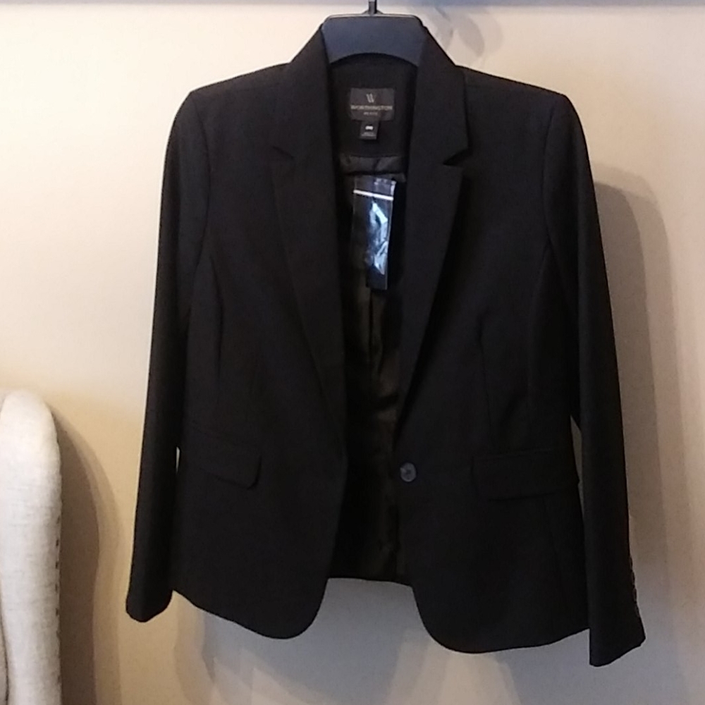 Worthington Petite One-Button Black Blazer